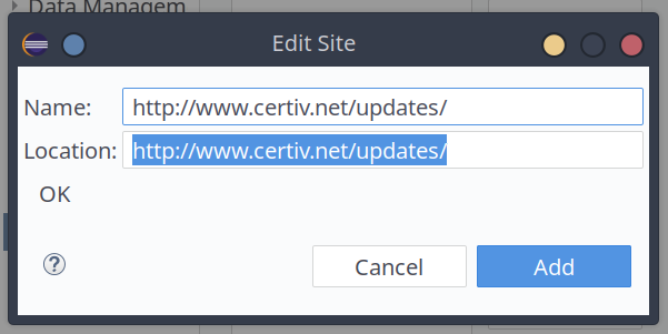 Ajout d'un Update site