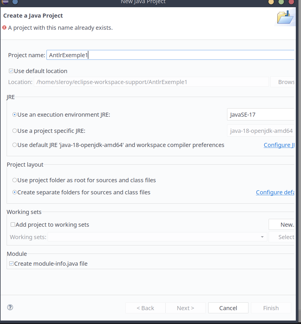 Création d'un projet Eclipse